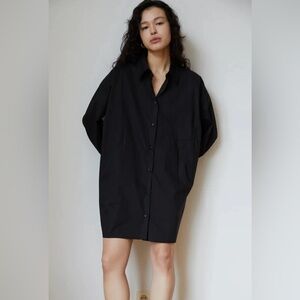Deiji Studios The Cotton Shirt Dress Black ML